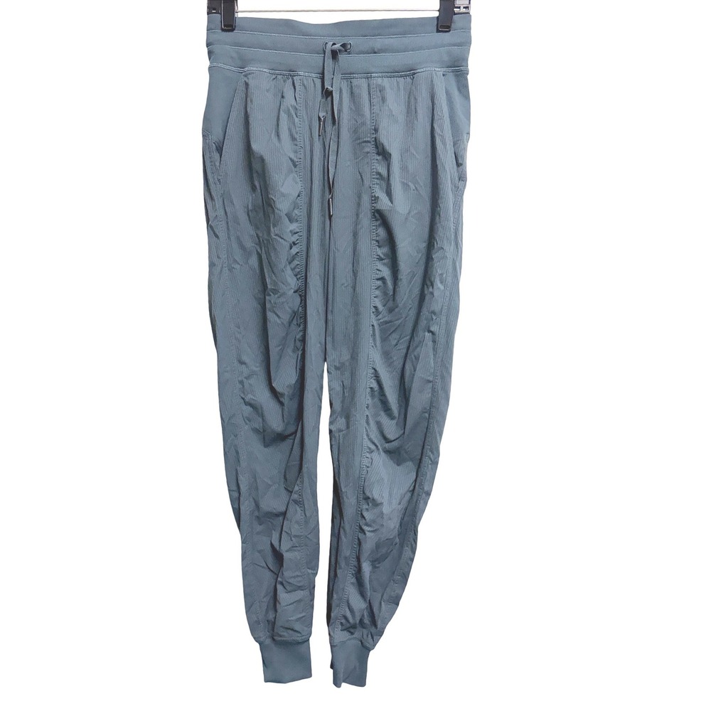 Lululemon Beyond the Studio Jogger Blue Charcoal Ribbed Activewear Pants Size 6